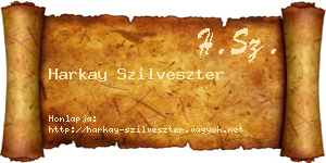 Harkay Szilveszter névjegykártya